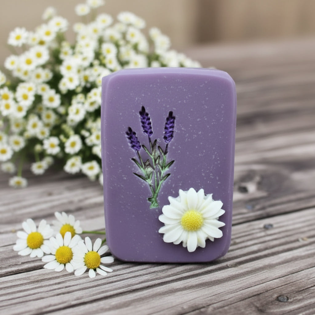 SOAP STAMP – Lavender Flowers Botanical Design creates crisp botanical lavender impressions for nature‑inspired handmade soaps.
