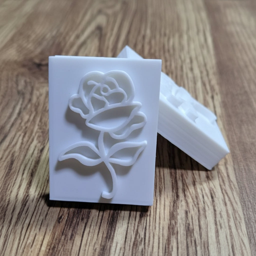 SOAP STAMP – Rose Beautiful Romantic Flower Design creates crisp rose impressions for elegant handmade soaps.
