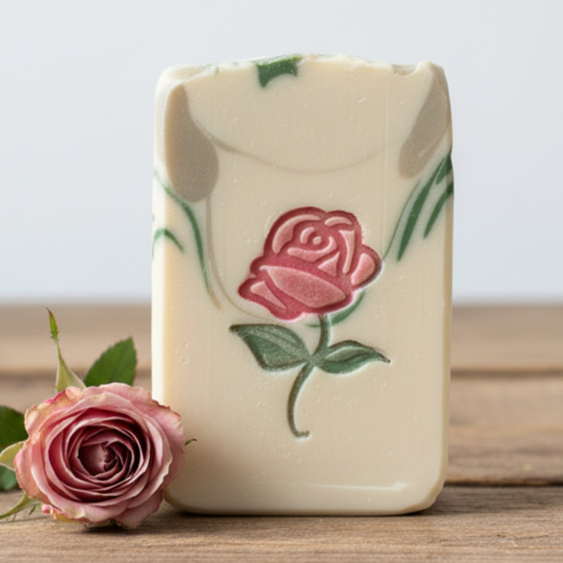 SOAP STAMP – Rose Beautiful Romantic Flower Design creates crisp rose impressions for elegant handmade soaps.
