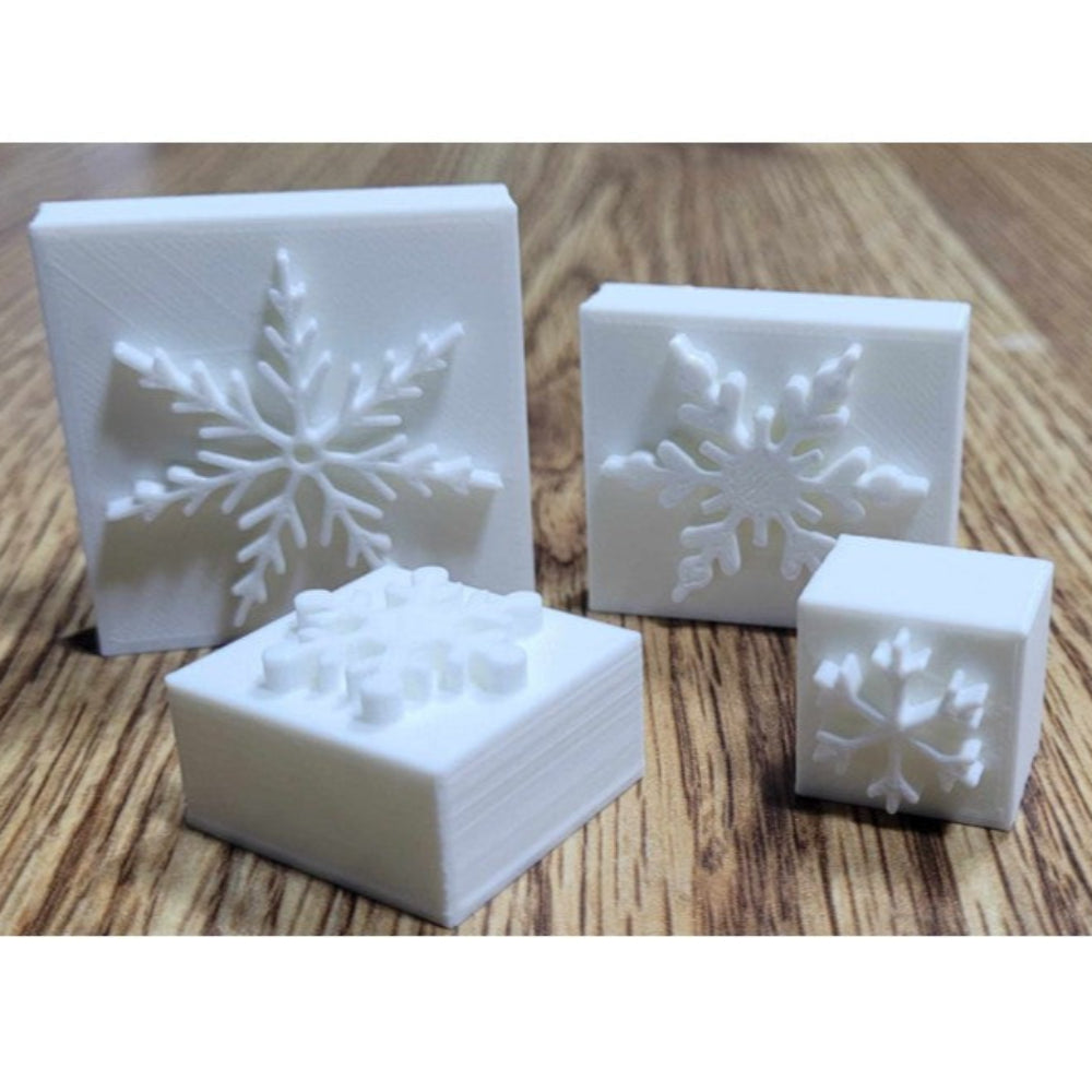 SOAP STAMP SET – Snowflakes Winter Christmas Design creates crisp delicate snowflake impressions for festive handmade soaps.
