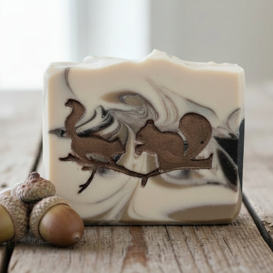 SOAP STAMP – Squirrels Woodland Forest Nature Design creates crisp woodland squirrel impressions for rustic handmade soaps.
