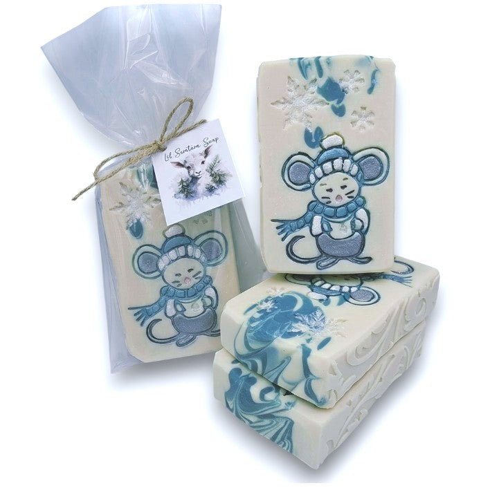 Hand-painted Sweater Weather Goat Milk Soap bar with skin-safe mica, fresh mint and apple scent, and cozy fall colors. Gentle, nourishing, and perfect for daily comfort.