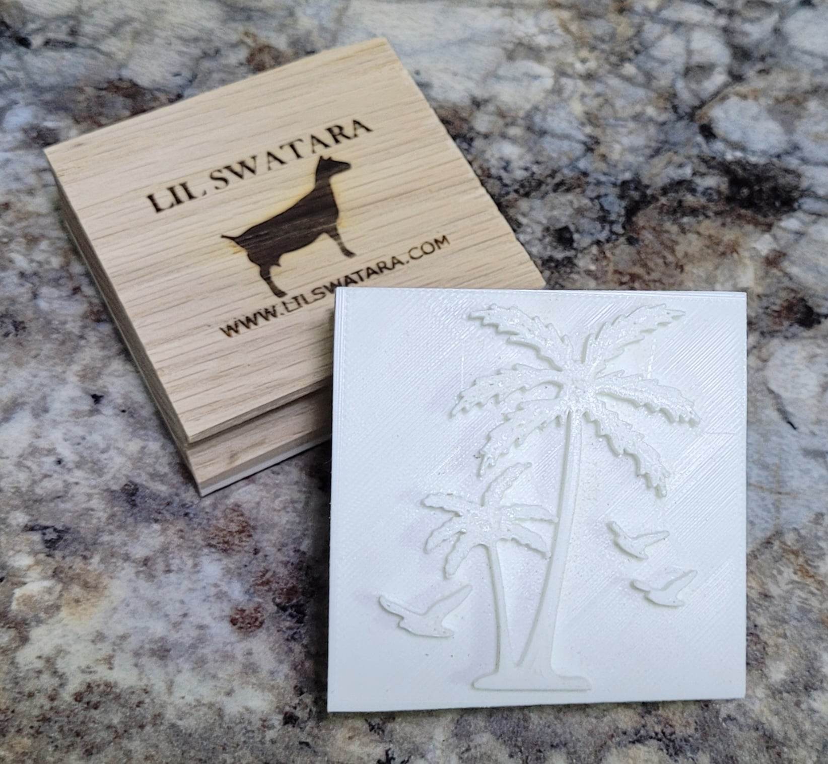 Tropical Palm Trees Beach scene Soap Stamp - Lil Swatara's Rustic Designs - Lil Swatara SOAP LLC