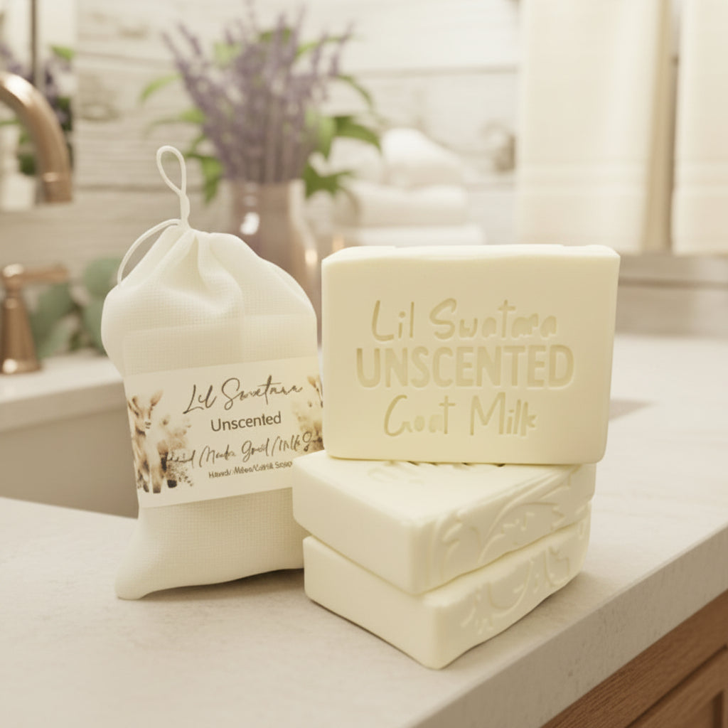 Unscented goat milk tallow soap bar – XL 6oz handmade soap for sensitive skin – Lil Swatara Soap
