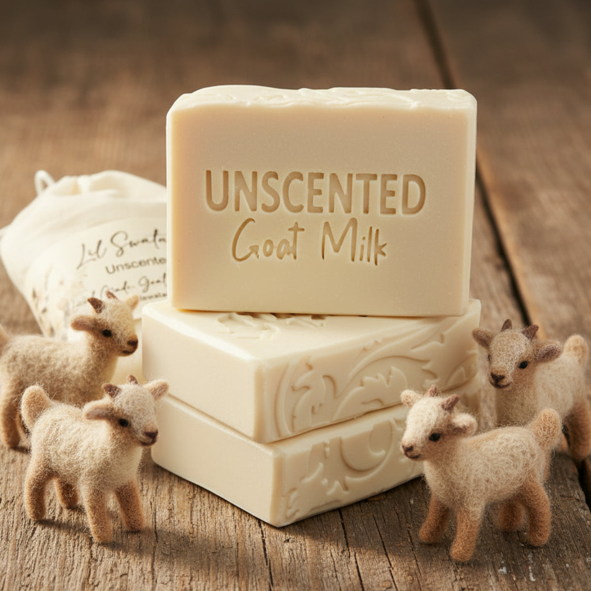 Unscented goat milk tallow soap bar – XL 6oz handmade soap for sensitive skin – Lil Swatara Soap