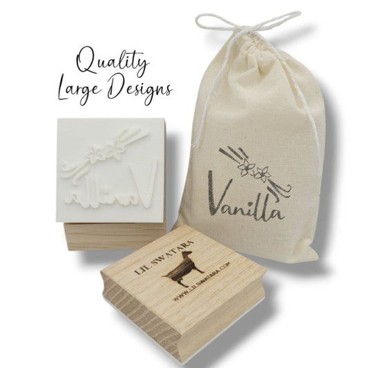 Vanilla bean soap stamp natural lil swatara