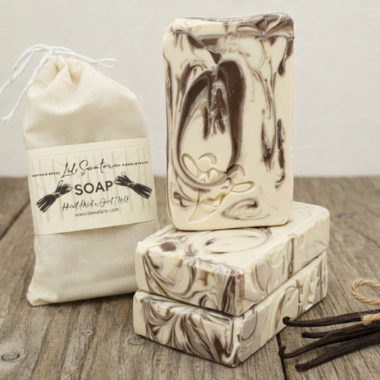 Vanilla Birch goat milk tallow soap bar – XL 6oz warm woods and smooth vanilla handmade soap – Lil Swatara Soap