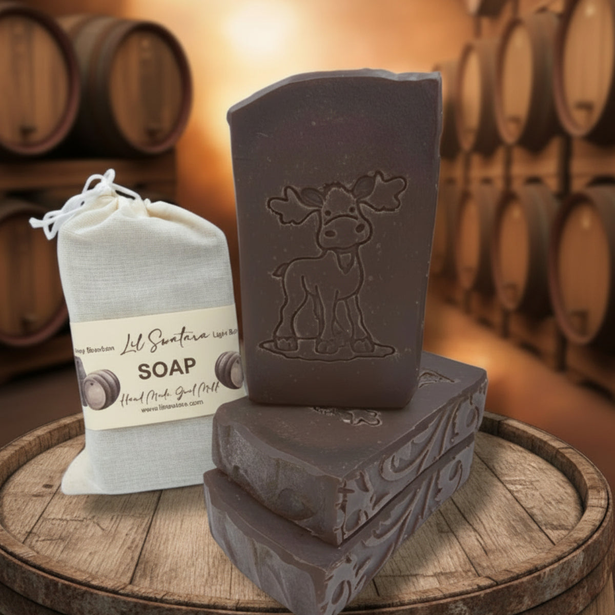 Vanilla Bourbon goat milk tallow soap bar – XL 6oz warm bourbon vanilla masculine handmade soap – Lil Swatara Soap