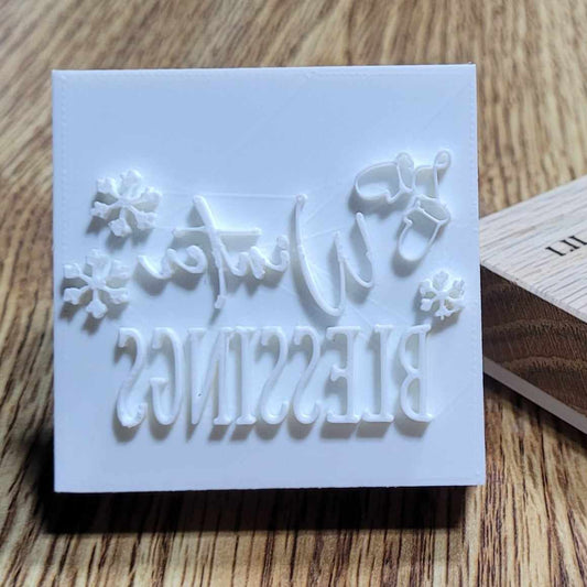 Winter blessings soap stamp handmade soap bar Lil Swatara winter design
