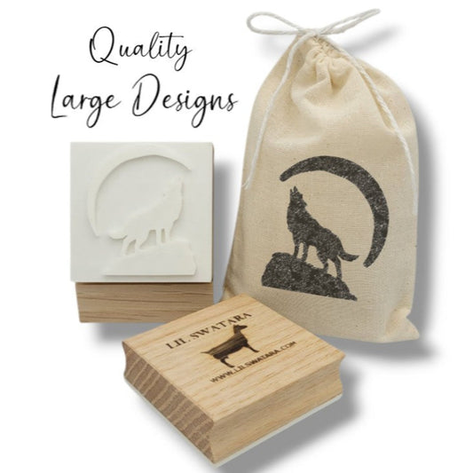 wolf moon animal wildlife soap stamp Lil Swatra