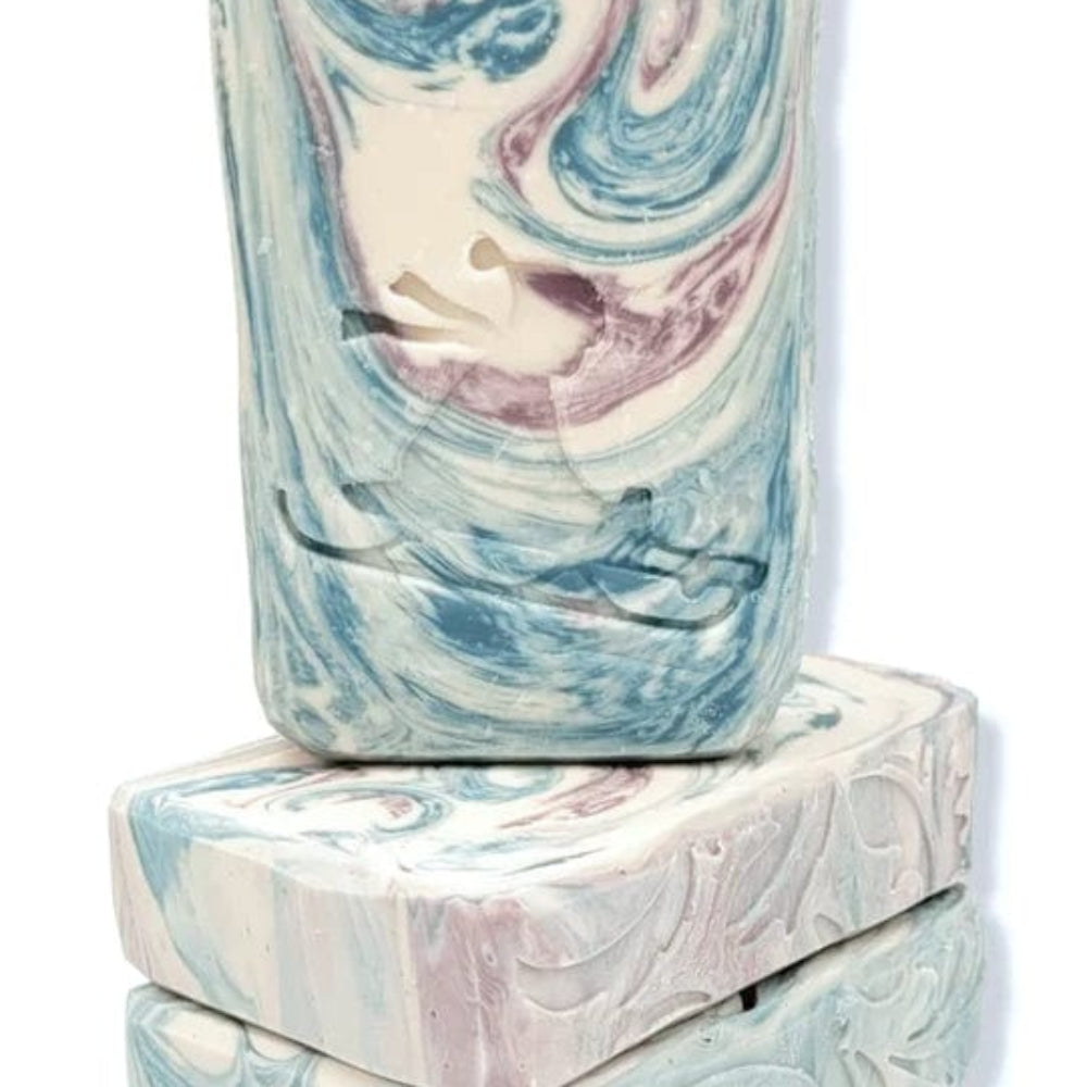 Sledding winter fun soap stamp handmade soap bar Lil Swatara winter design
