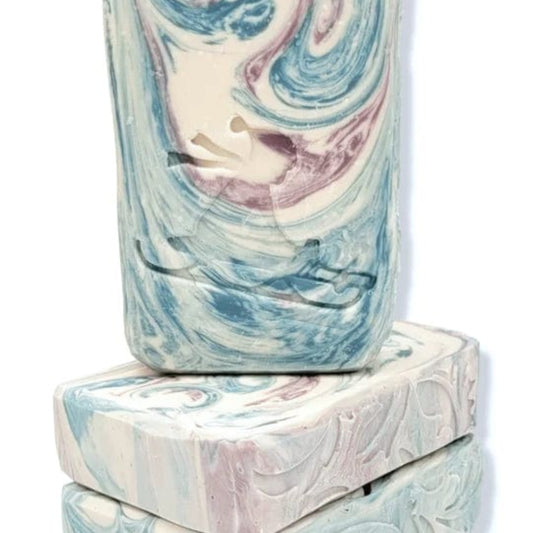Sledding winter fun soap stamp handmade soap bar Lil Swatara winter design
